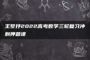 王梦抒2022高考数学三轮复习冲刺押题课