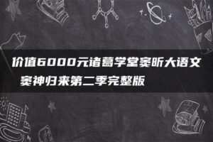 价值6000元诸葛学堂窦昕大语文 窦神归来第二季完整版