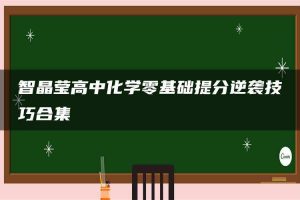 智晶莹高中化学零基础提分逆袭技巧合集