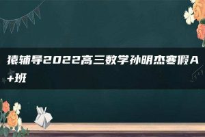 猿辅导2022高三数学孙明杰寒假A+班