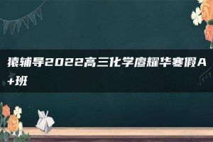 猿辅导2022高三化学廖耀华寒假A+班