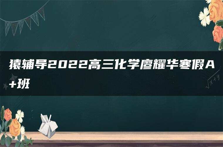 猿辅导2022高三化学廖耀华寒假A+班
