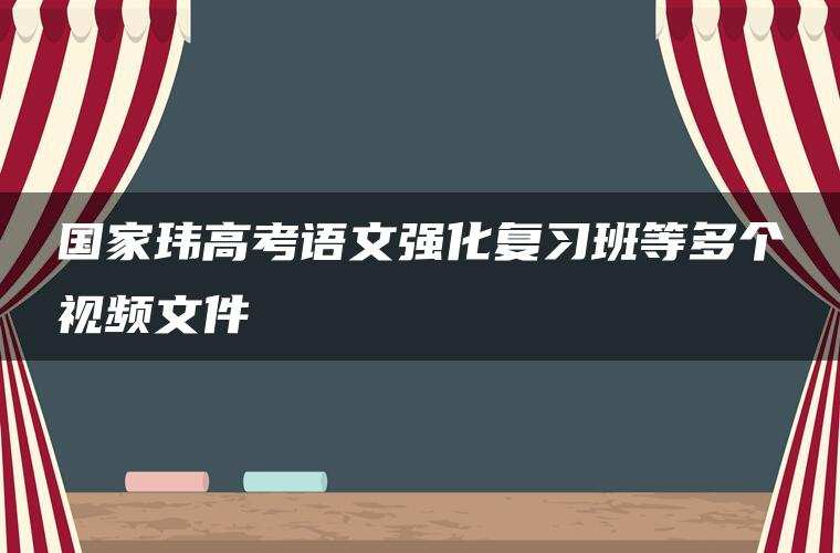国家玮高考语文强化复习班等多个视频文件