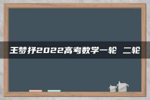 王梦抒2022高考数学一轮 二轮