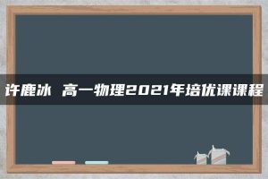 许鹿冰 高一物理2021年培优课课程