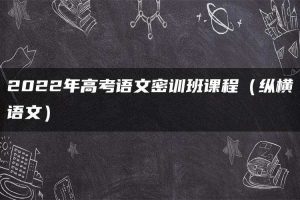 2022年高考语文密训班课程（纵横语文）