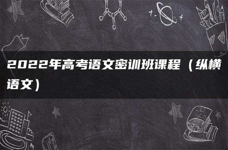 2022年高考语文密训班课程（纵横语文）
