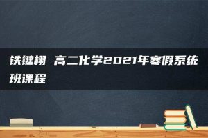 铁键栩 高二化学2021年寒假系统班课程