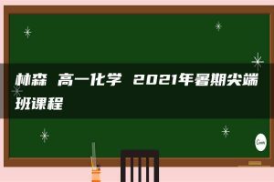 林森 高一化学 2021年暑期尖端班课程