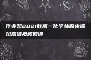 作业帮2021秋高一化学林森尖端班高清视频网课