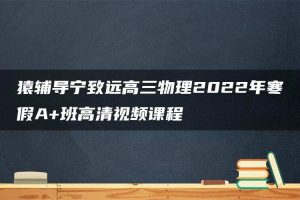 猿辅导宁致远高三物理2022年寒假A+班高清视频课程