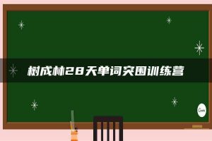 树成林28天单词突围训练营