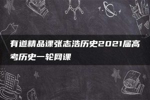 有道精品课张志浩历史2021届高考历史一轮网课