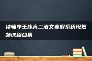 猿辅导王伟高二语文寒假系统班视频课程合集