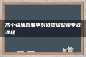 高中物理跟谁学刘挺物理动量专题课程