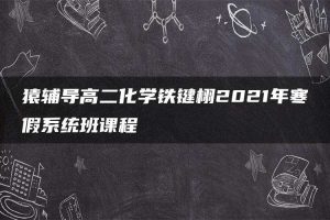 猿辅导高二化学铁键栩2021年寒假系统班课程