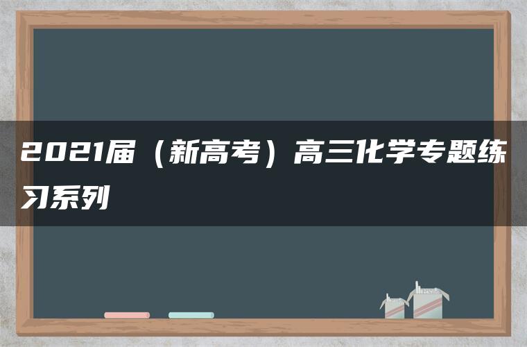 2021届(新高考)高三化学专题练习系列Ⅰ 2021届(新高考)高三化学专题练习系列Ⅰ