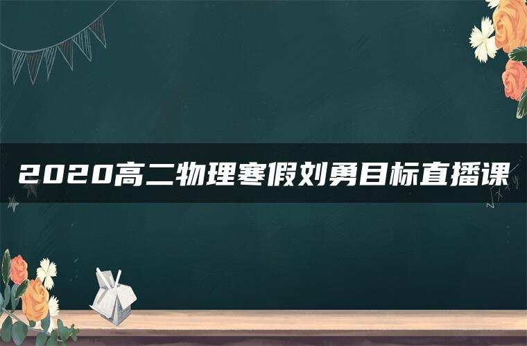 2020高二物理寒假刘勇目标直播课