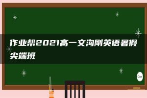 作业帮2021高一文洵刚英语暑假尖端班