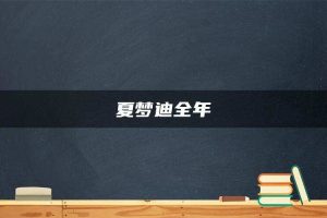 夏梦迪全年