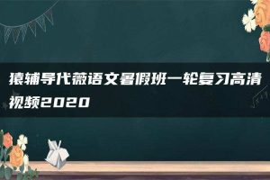 猿辅导代薇语文暑假班一轮复习高清视频2020