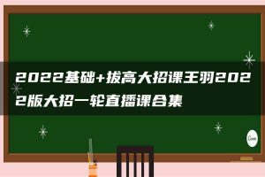 2022基础+拔高大招课王羽2022版大招一轮直播课合集