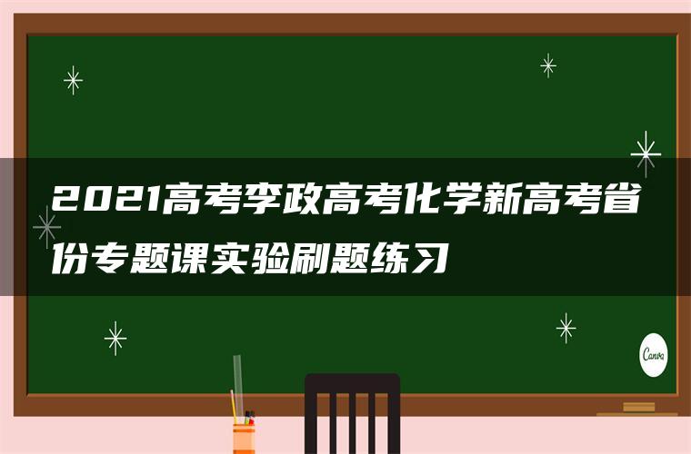 2021高考李政高考化学新高考省份专题课实验刷题练习 2021高考李政高考化学新高考省份专题课实验刷题练习