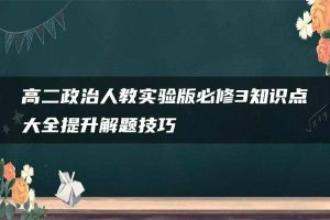 高二政治人教实验版必修3知识点大全提升解题技巧
