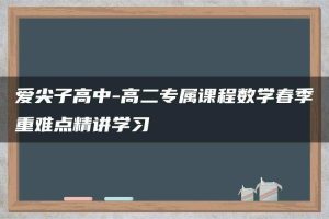 爱尖子高中-高二专属课程数学春季重难点精讲学习