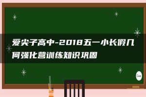 爱尖子高中-2018五一小长假几何强化营训练知识巩固