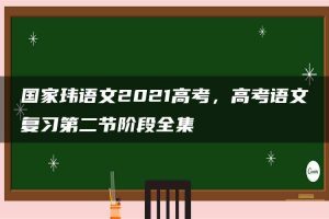 国家玮语文2021高考，高考语文复习第二节阶段全集