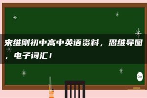 宋维刚初中高中英语资料，思维导图，电子词汇！