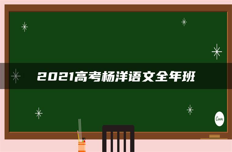 2021高考杨洋语文全年班