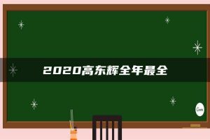 2020高东辉全年最全
