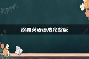 徐磊英语语法完整版
