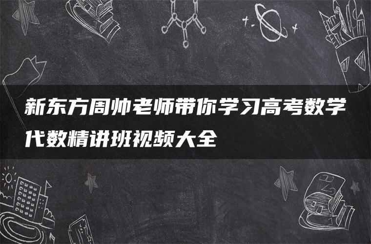 新东方周帅老师带你学习高考数学代数精讲班视频大全 新东方周帅老师带你学习高考数学代数精讲班视频大全