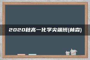 2020秋高一化学尖端班(林森)
