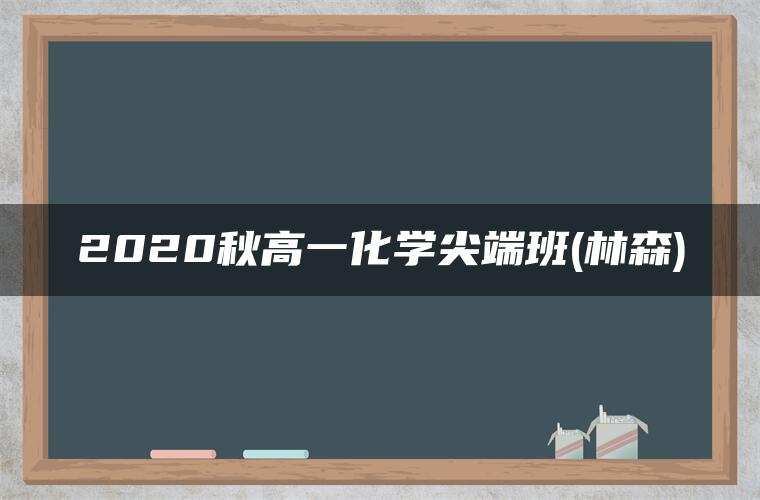 2020秋高一化学尖端班(林森)