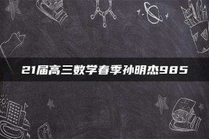 21届高三数学春季孙明杰985