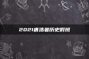 2021唐浩暑历史假班