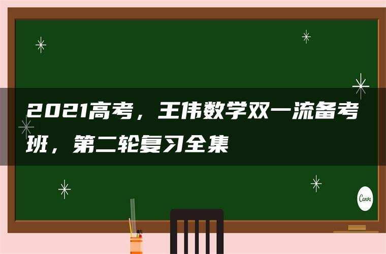 2021高考,王伟数学双一流备考班,第二轮复习全集 2021高考,王伟数学双一流备考班,第二轮复习全集
