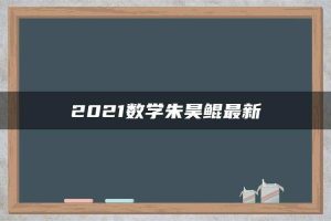 2021数学朱昊鲲最新