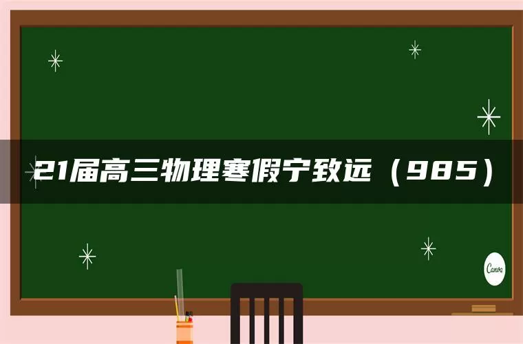 21届高三物理寒假宁致远（985）