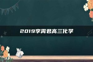 2019李霄君高三化学