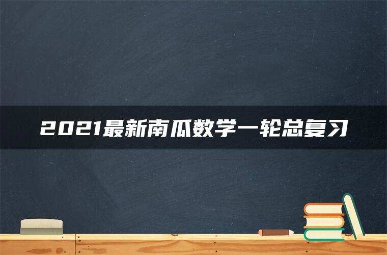 2021最新南瓜数学一轮总复习