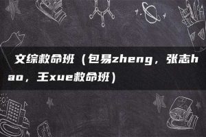 文综救命班（包易zheng，张志hao，王xue救命班）