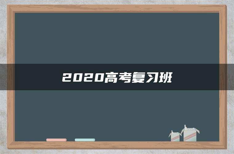 2020高考复习班