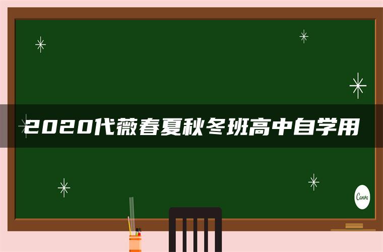 2020代薇春夏秋冬班高中自学用