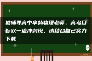 猿辅导高中李楠物理老师，高考目标双一流冲刺班，请结合自己实力下载