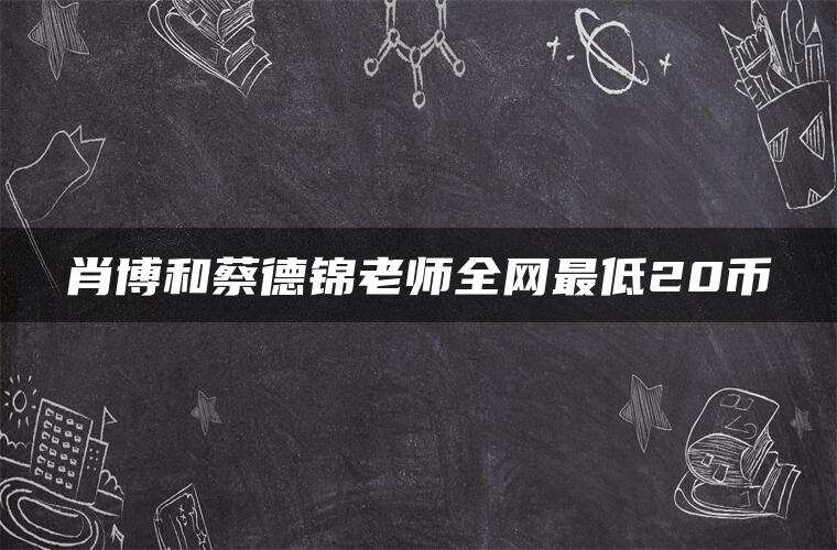 肖博和蔡德锦老师全网最低20币